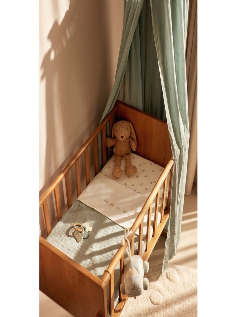 Drap-housse berceau On The Go en coton Jollein Bleu - Kiabi