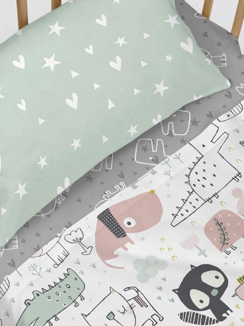 Drap-housse Best buddies Lit Bébé "Happyfriday" Blanc - Kiabi
