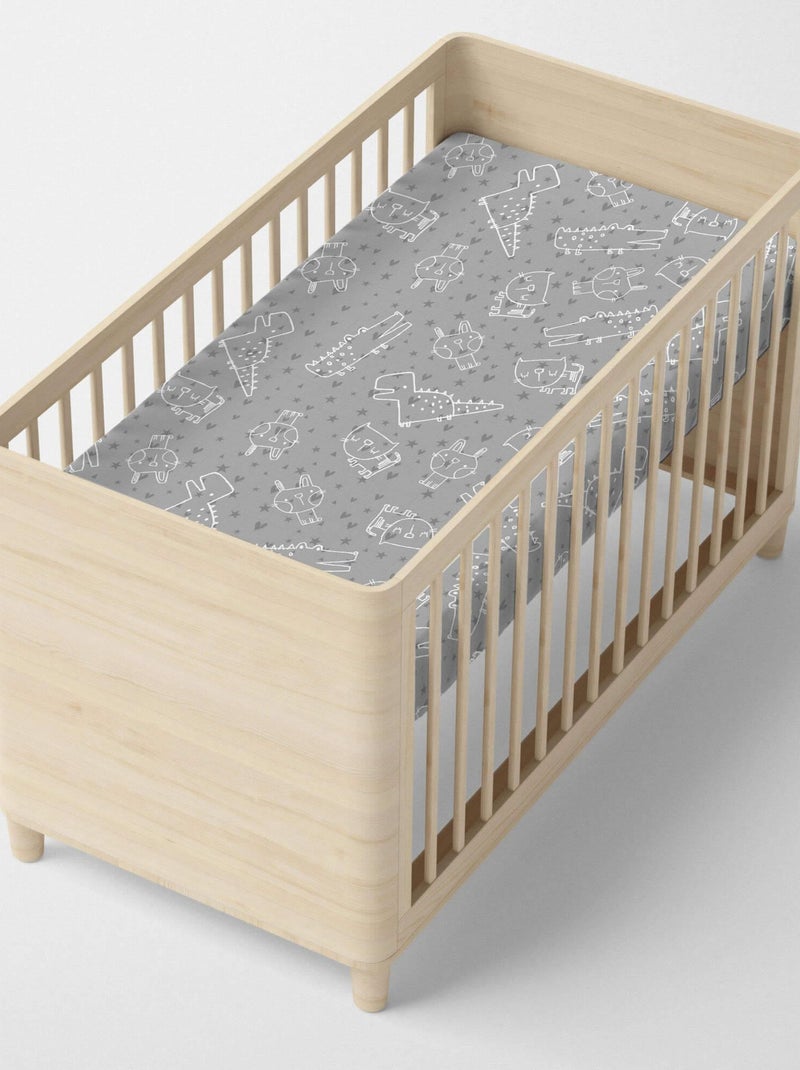 Drap-housse Best buddies Lit Bébé "Happyfriday" Blanc - Kiabi