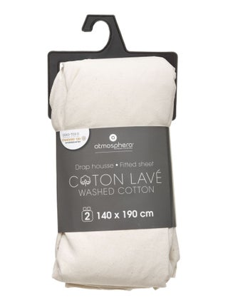 Drap Housse bonnet 27 cm 100% Coton lavé