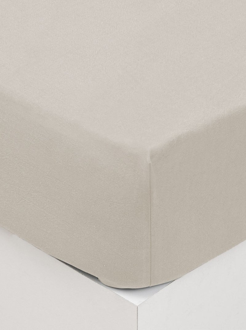 Drap Housse bonnet 27 cm 100% Coton lavé Blanc - Kiabi