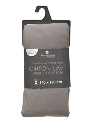 Drap Housse bonnet 27 cm 100% Coton lavé