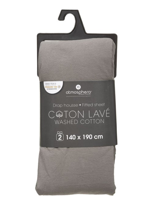 Drap Housse bonnet 27 cm 100% Coton lavé - Kiabi