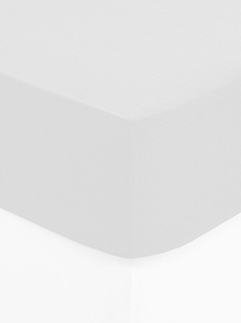 Drap Housse bonnet 30 cm 100% Coton Esther Blanc - Kiabi