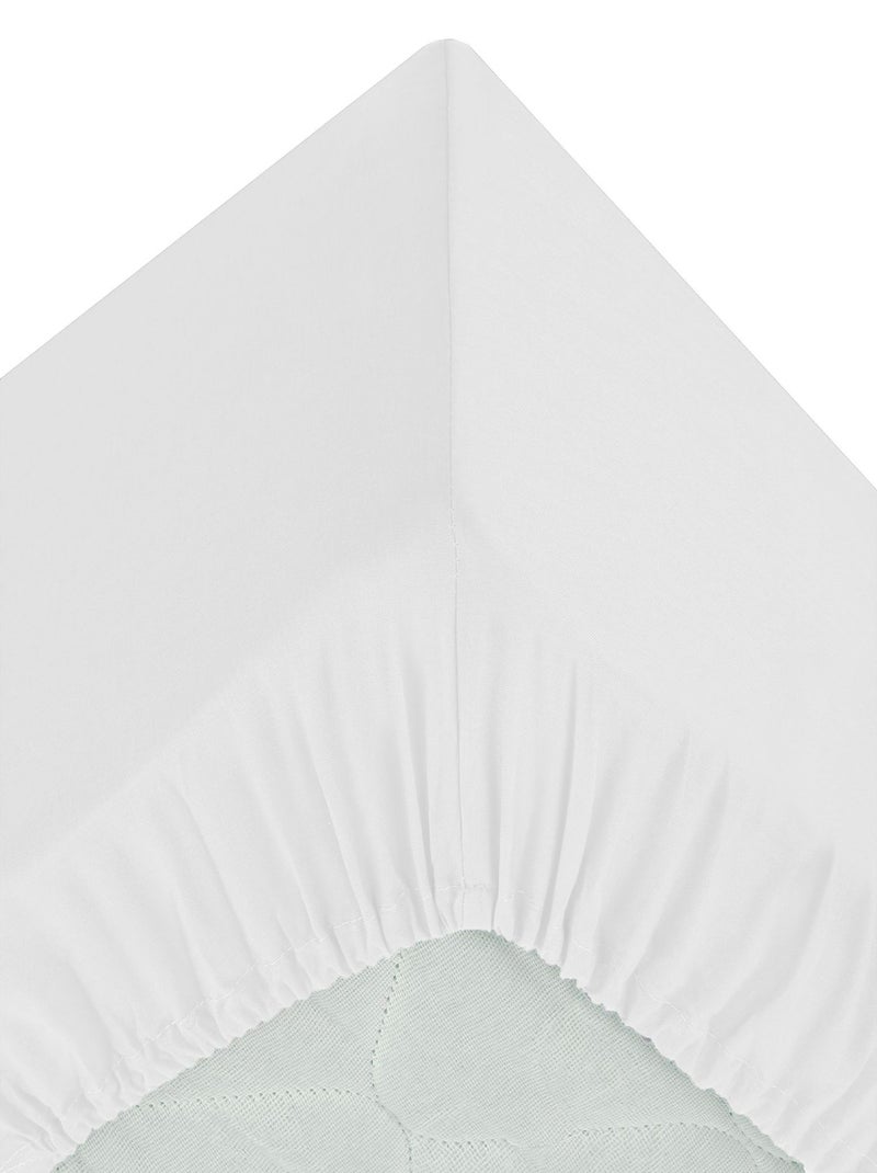 Drap Housse bonnet 30 cm 100% Coton Esther Blanc - Kiabi