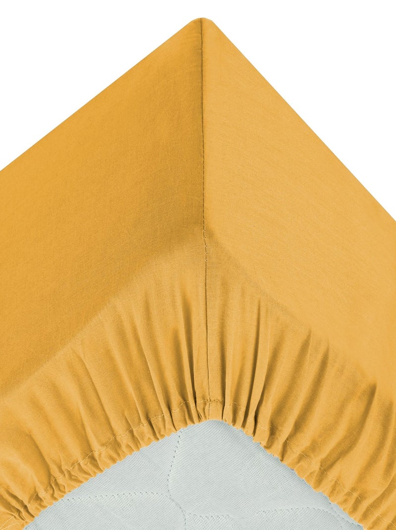 Drap Housse bonnet 30 cm 100% Coton Esther Jaune - Kiabi