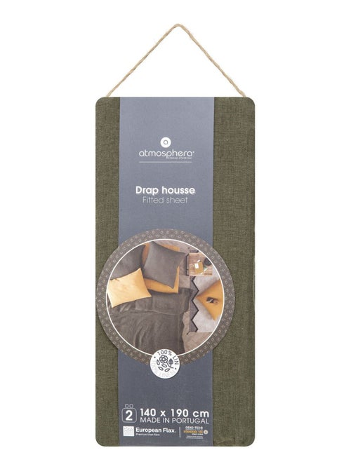 Drap Housse bonnet 30 cm 100% Lin Tropiques - Kiabi