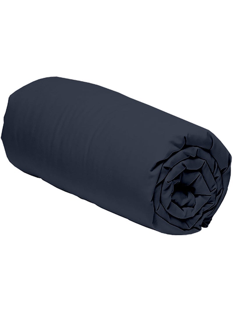Drap housse bonnet 30cm en percale de coton 80fils, MURA Bleu - Kiabi
