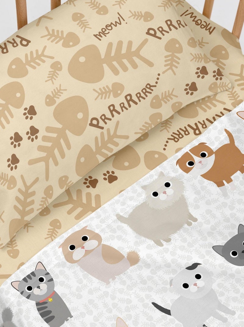 Drap-housse Cats "Happyfriday" Blanc - Kiabi