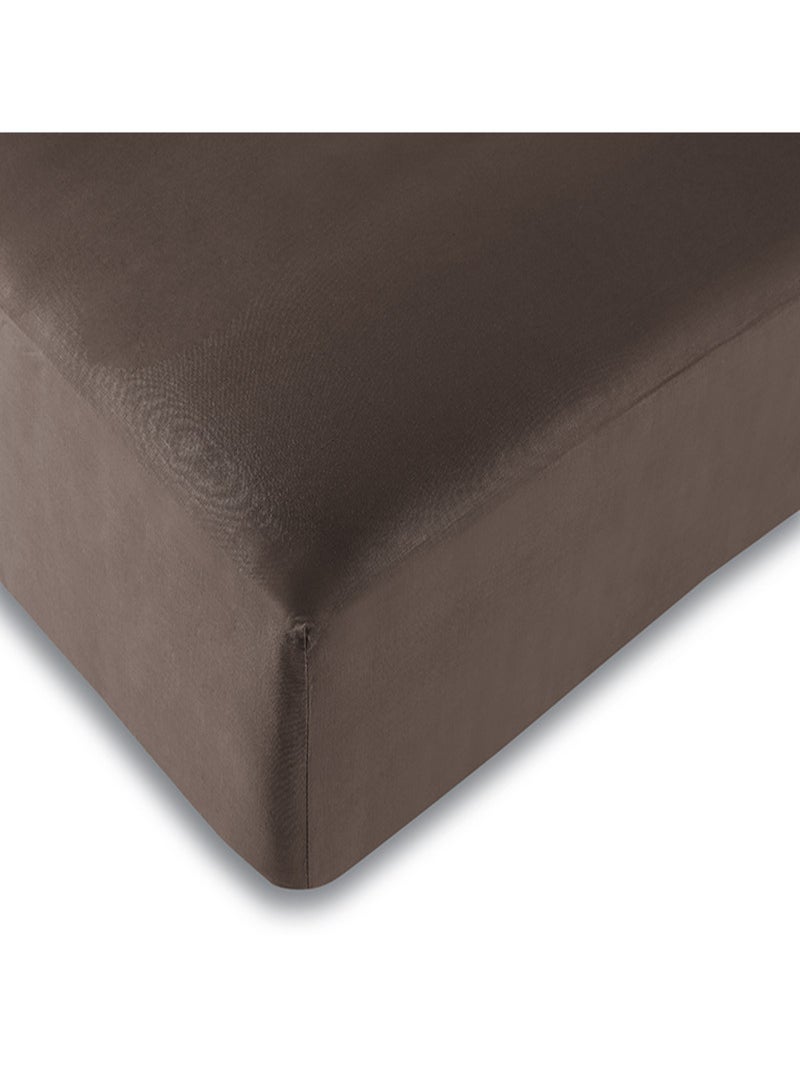 Drap housse Choco 140 x 190 cm / 100% coton / 57 fils/cm² - Choco - 140 x 190 cm Marron - Kiabi