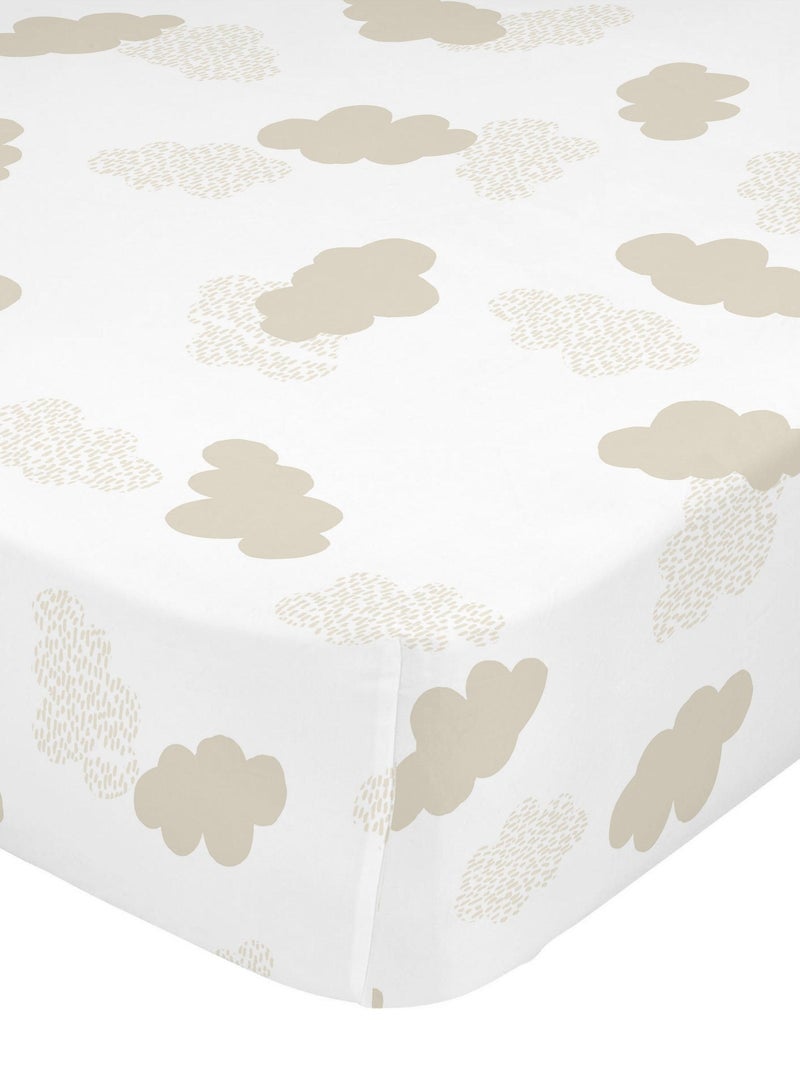Drap-housse Clouds "Happyfriday" Beige - Kiabi
