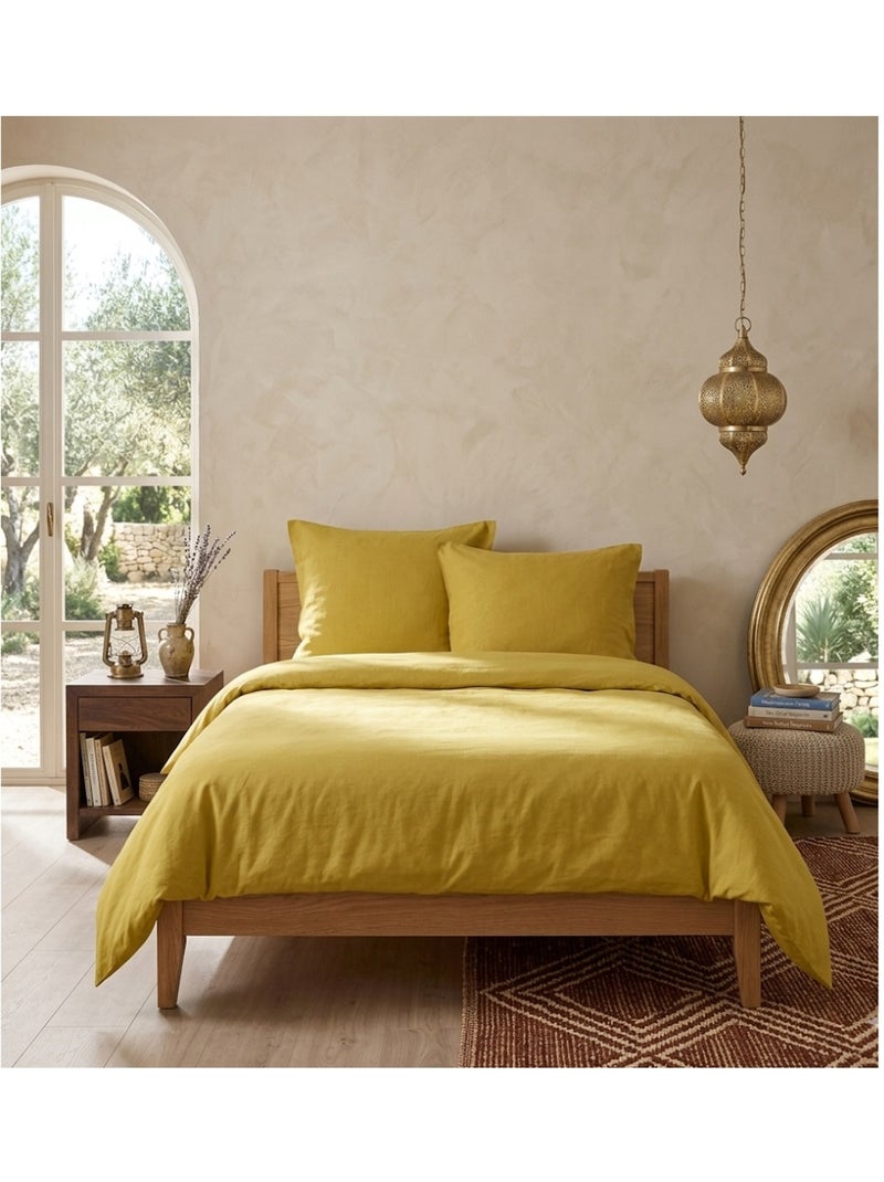 Drap housse Collection Cocon Jaune moutarde - Kiabi
