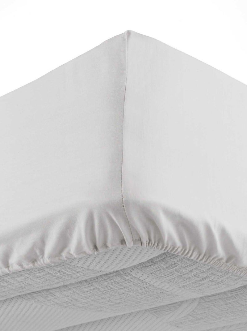 Drap housse Collection Couleur Emotion Blanc - Kiabi
