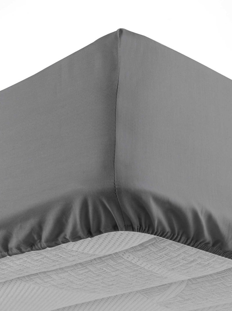 Drap housse Collection Couleur Emotion gris anthracite - Kiabi