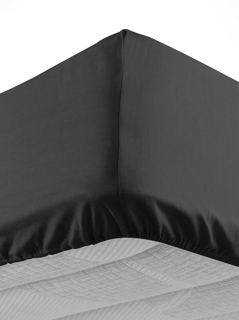 Drap housse Collection Couleur Emotion Noir - Kiabi