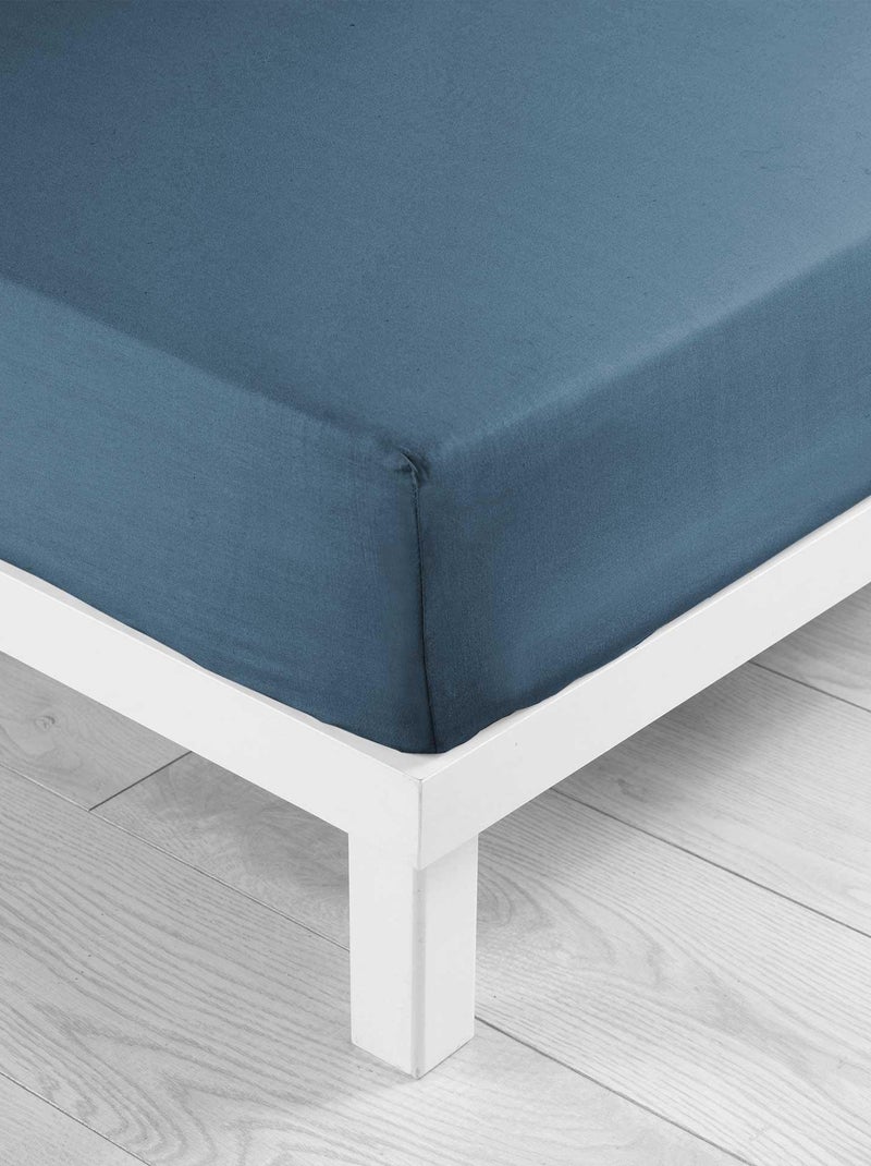 Drap housse Collection Tendance Uni Bleu foncé - Kiabi