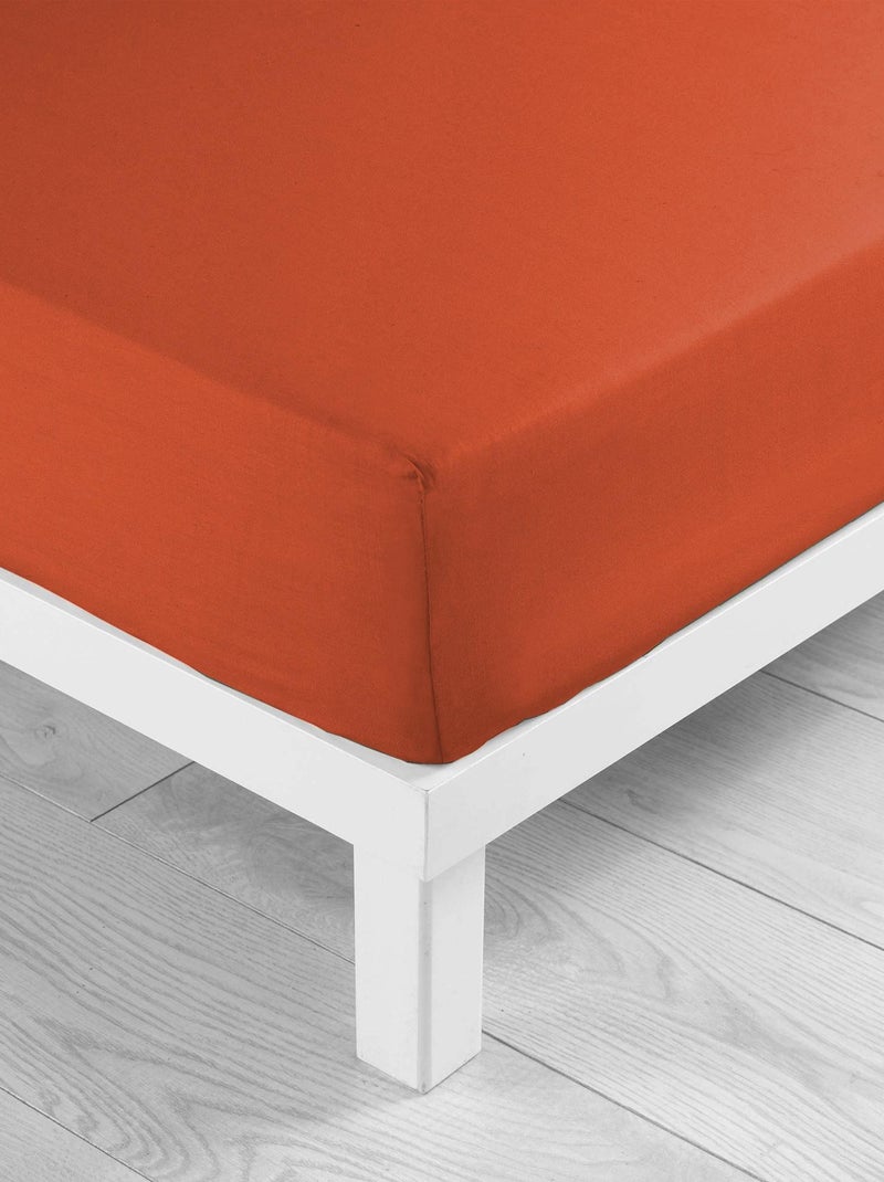 Drap housse Collection Tendance Uni Orange clémentine - Kiabi