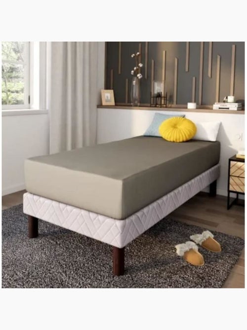 Drap housse coton - dodo - antibactérien - 90 x190 cm - taupe - Kiabi