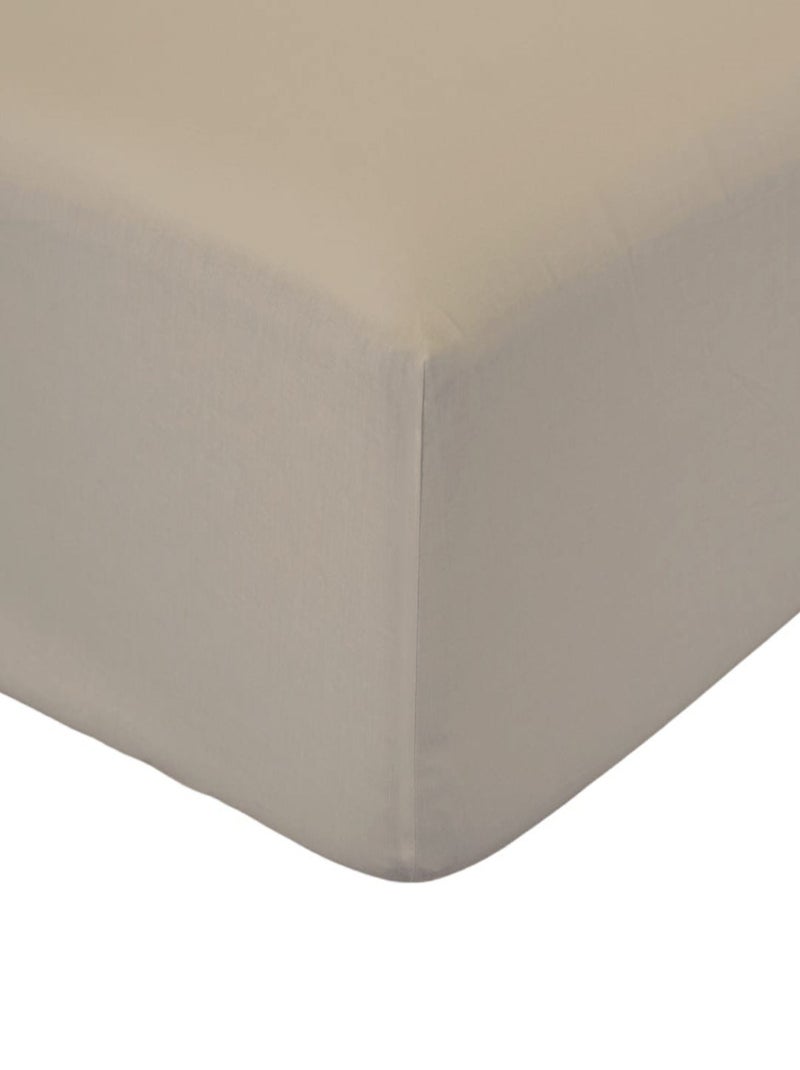 Drap housse coton 1 personne uni 57FILS Beige - Kiabi