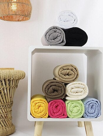 Drap housse coton 120 fils jersey extensible DOUCEUR