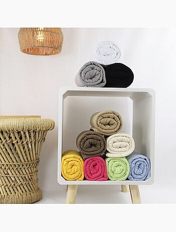 Drap housse coton 120 fils jersey extensible DOUCEUR