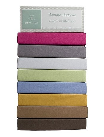 Drap housse coton 120 fils jersey extensible DOUCEUR