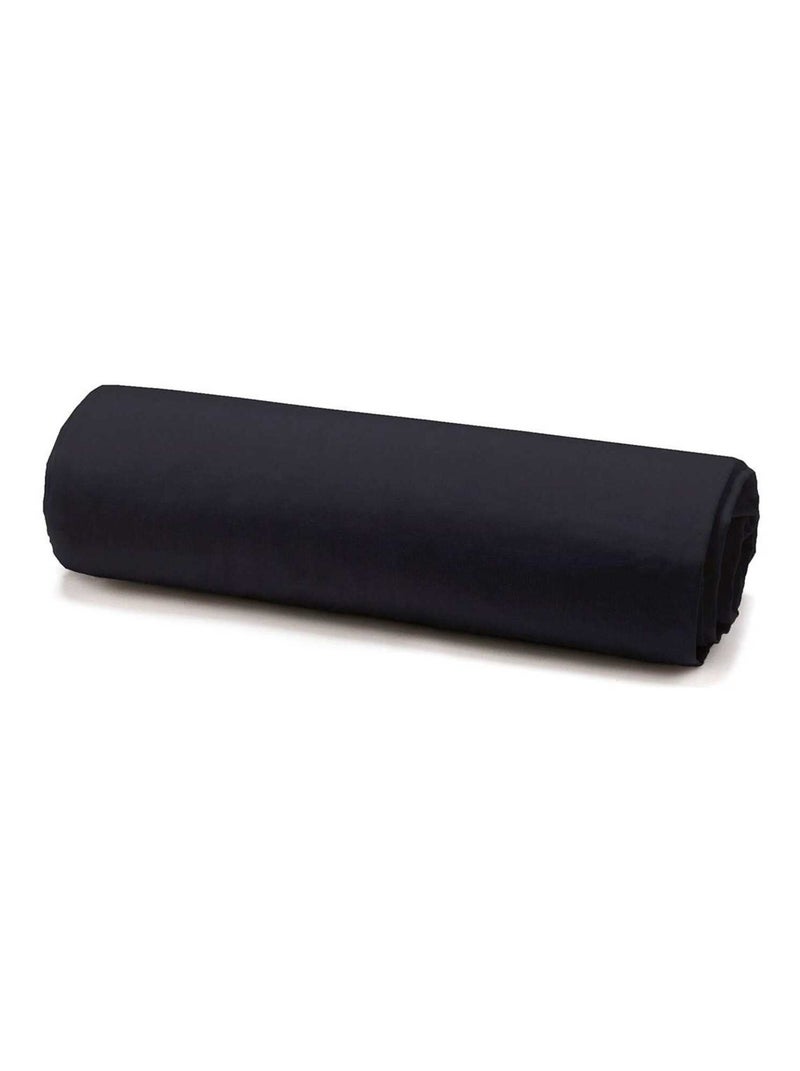 Drap housse coton 2 personnes uni 57FILS Noir - Kiabi