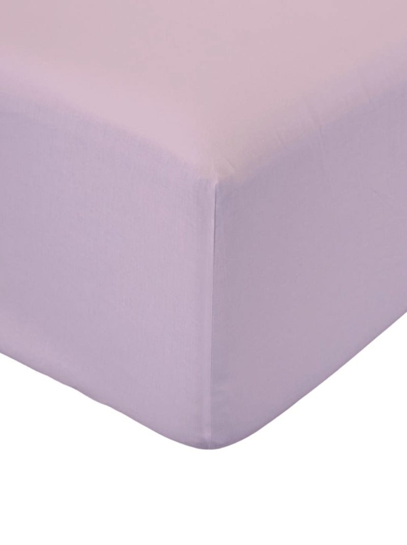 Drap housse coton 2 personnes uni 57FILS Rose pâle - Kiabi