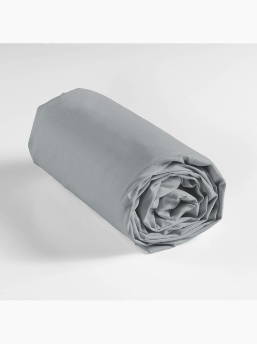Drap housse coton 57 fil 180 x 200 cm galet - Kiabi