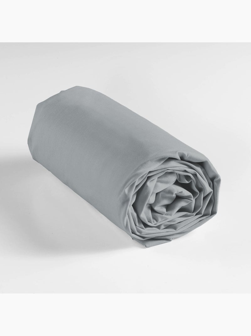 Drap housse coton 57 fil 180 x 200 cm galet Gris clair - Kiabi