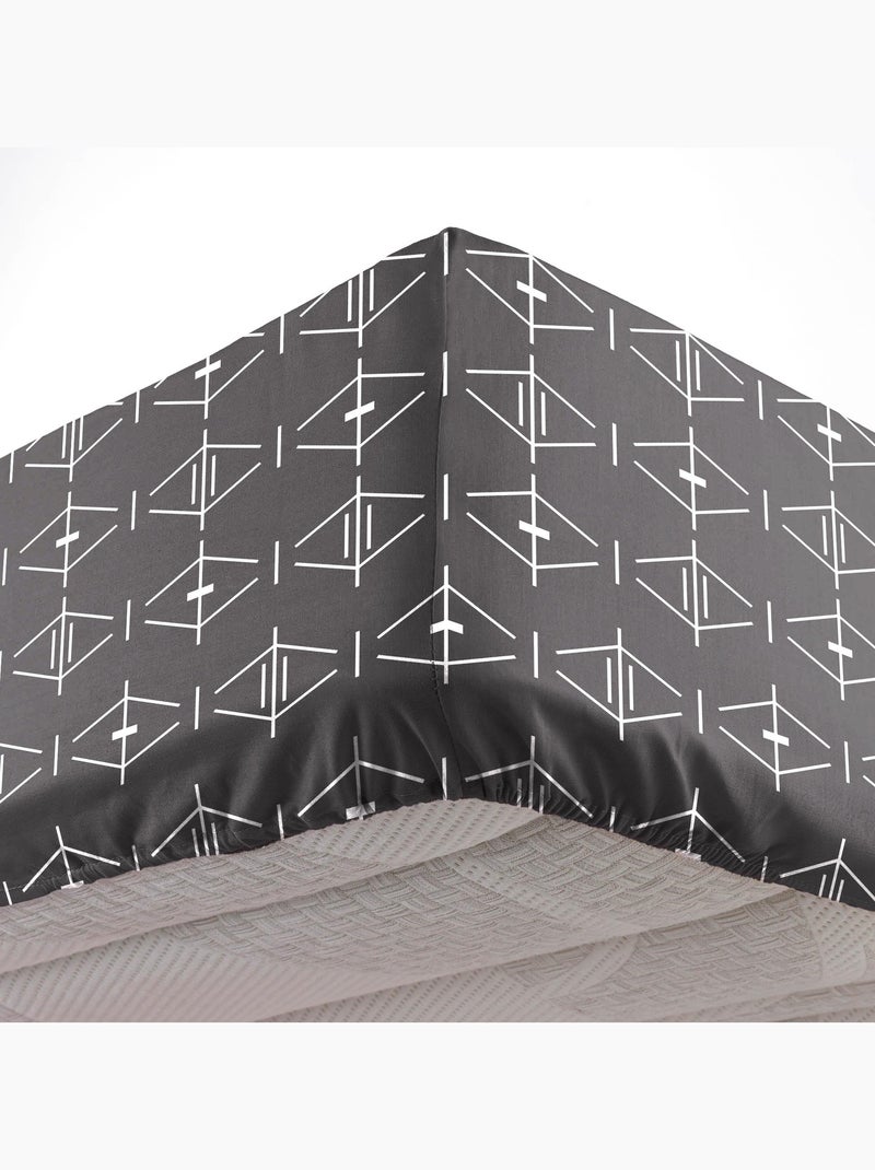 Drap-Housse – Coton 57 Fils – Bonnet 30 cm gris anthracite - Kiabi