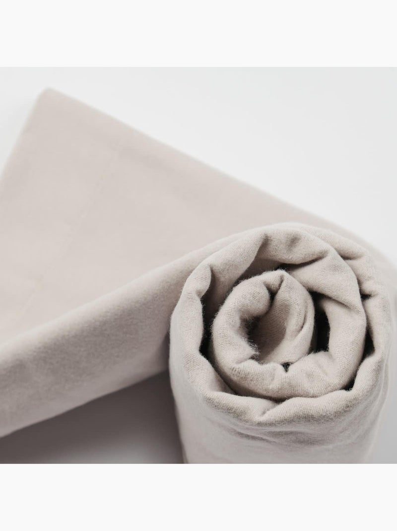 Drap housse coton 57 fils en molleton flanelle TOUDOUX Marron caramel - Kiabi
