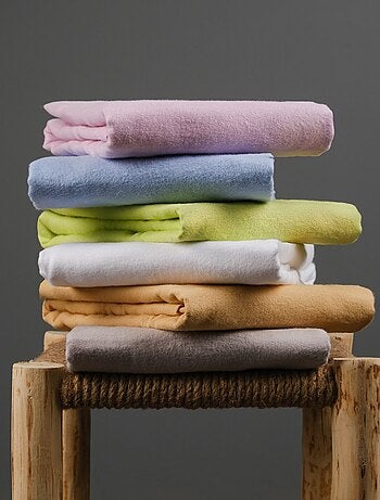 Drap housse coton 57 fils en molleton flanelle TOUDOUX