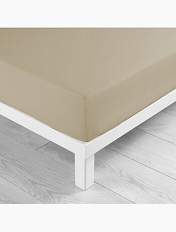 Drap housse coton 57 fils rose dragee 90 x 190 cm
