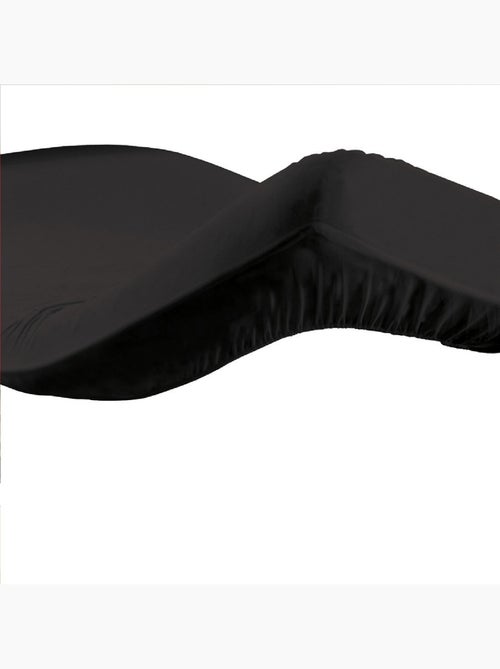 Drap housse coton 57 fils noir 90 x 190 cm - Kiabi Drap housse coton 57 fils noir 90 x 190 cm - Kiabi