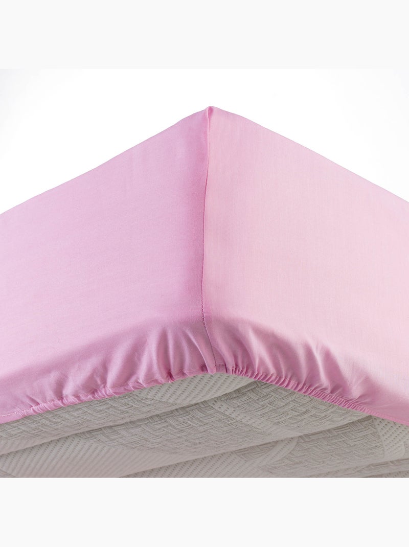 Drap housse coton 57 fils rose dragee 90 x 190 cm Rose - Kiabi