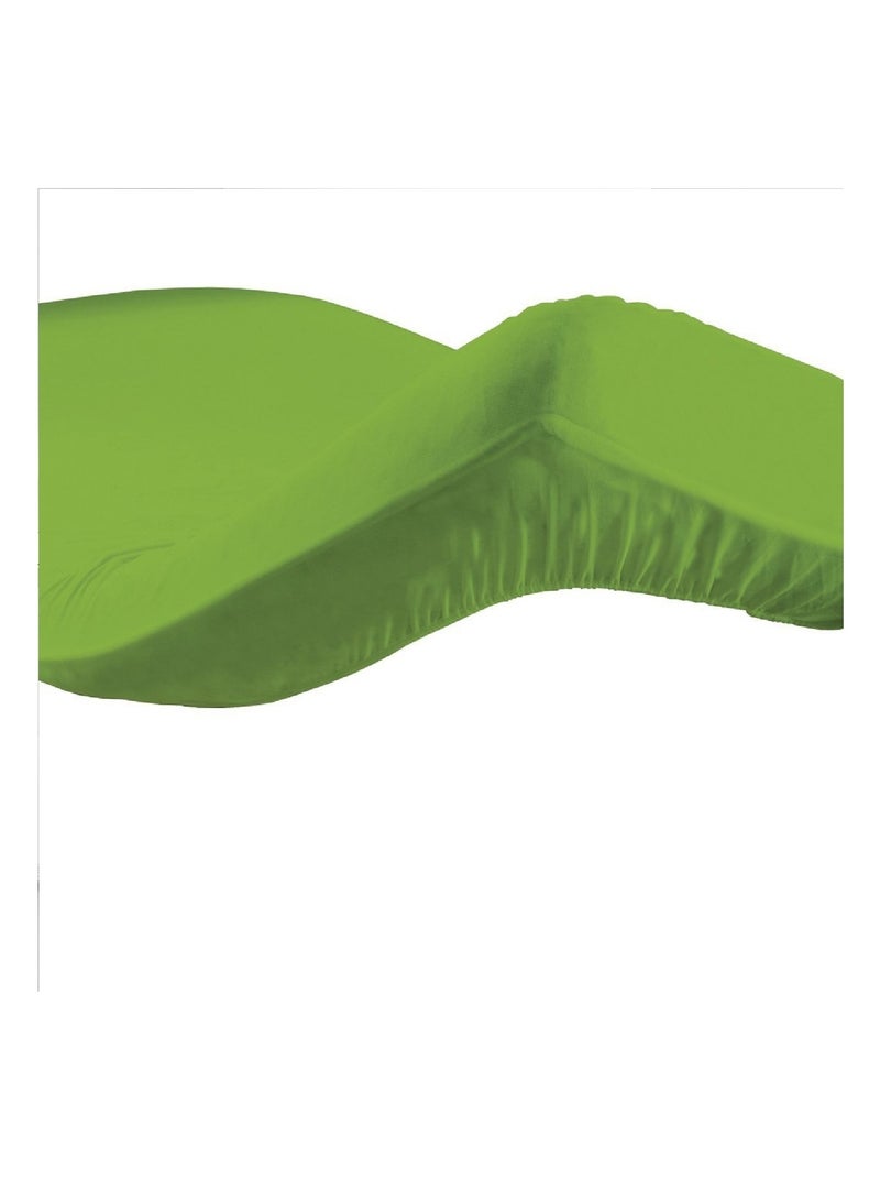 Drap housse coton 57 fils vert prairie 160 x 200 cm Vert - Kiabi