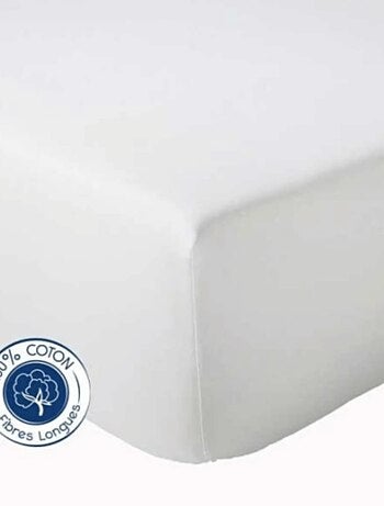 Drap Housse Uni bonnet 30 cm 100% Coton