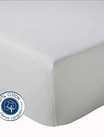 Drap Housse Uni bonnet 30 cm 100% Coton