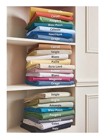 Drap Housse Uni bonnet 30 cm 100% Coton