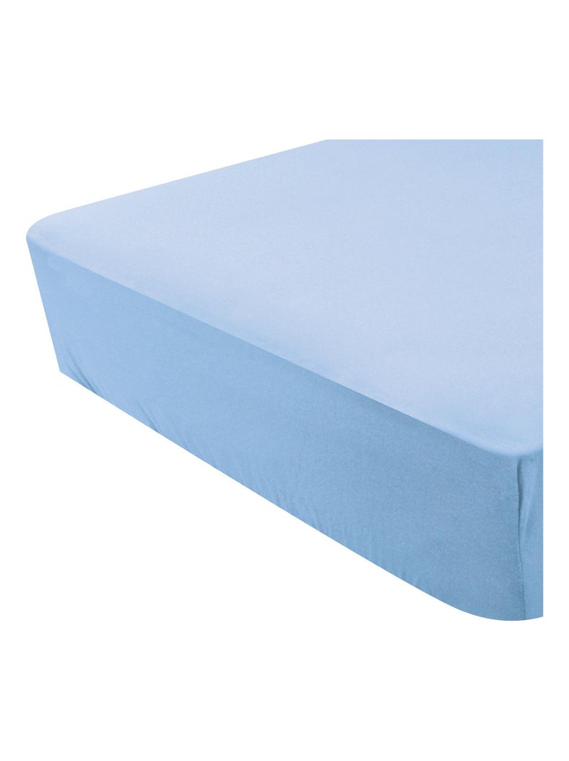 Drap housse coton certifié Oeko tex Bleu ciel - Kiabi