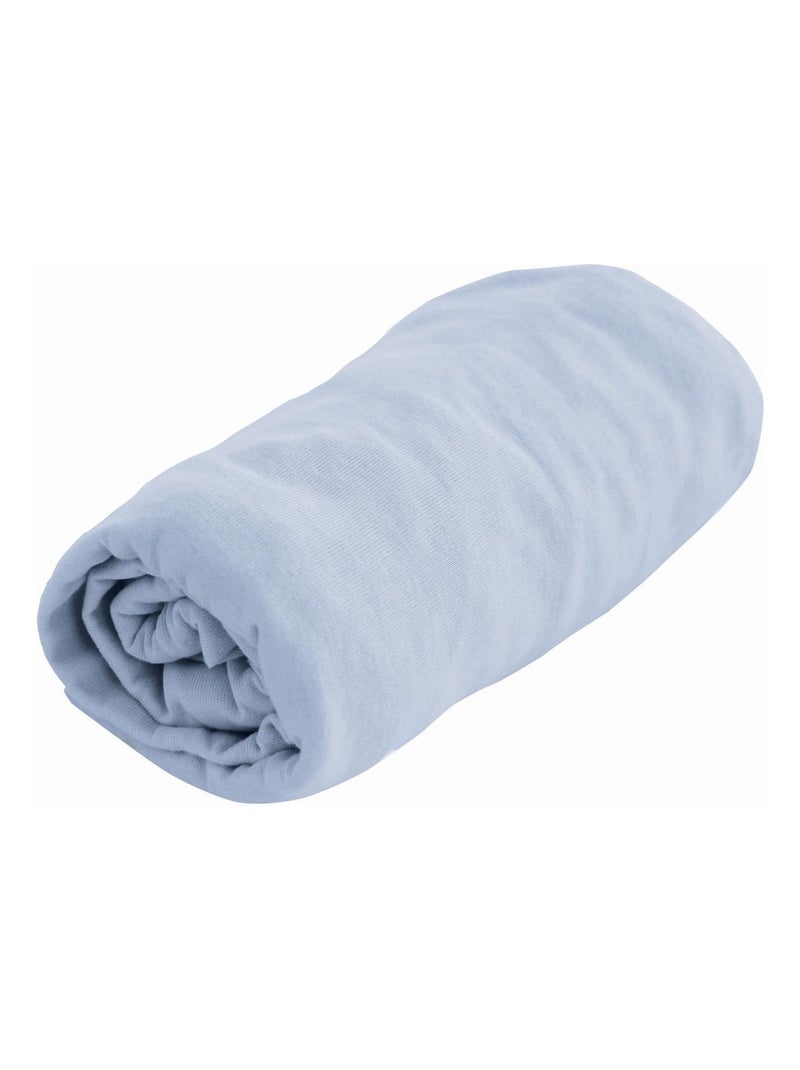 Drap housse coton certifié Oeko tex Bleu ciel - Kiabi