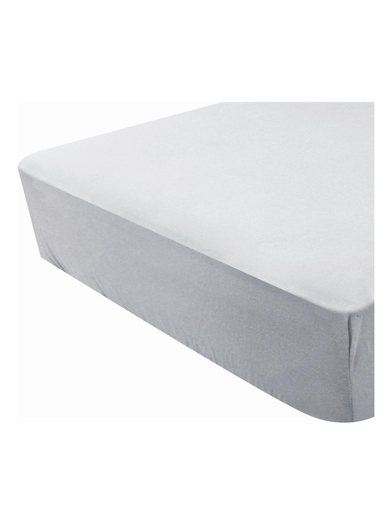 Drap housse coton certifié Oeko tex Gris perle - Kiabi