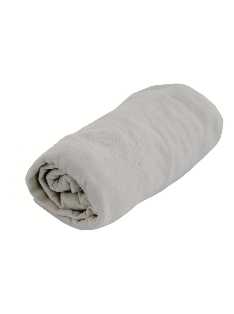 Drap housse coton certifié Oeko tex Gris perle - Kiabi