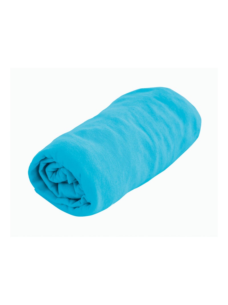 Drap housse coton certifié Oeko tex Turquoise - Kiabi