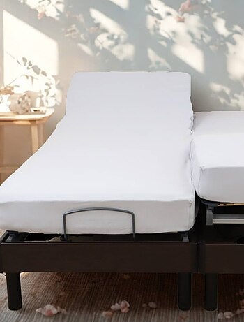 Drap housse coton extensible lit électrique PAPILLON