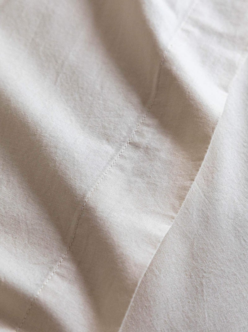 Drap housse coton lavé bonnet 30 cm Beige - Kiabi