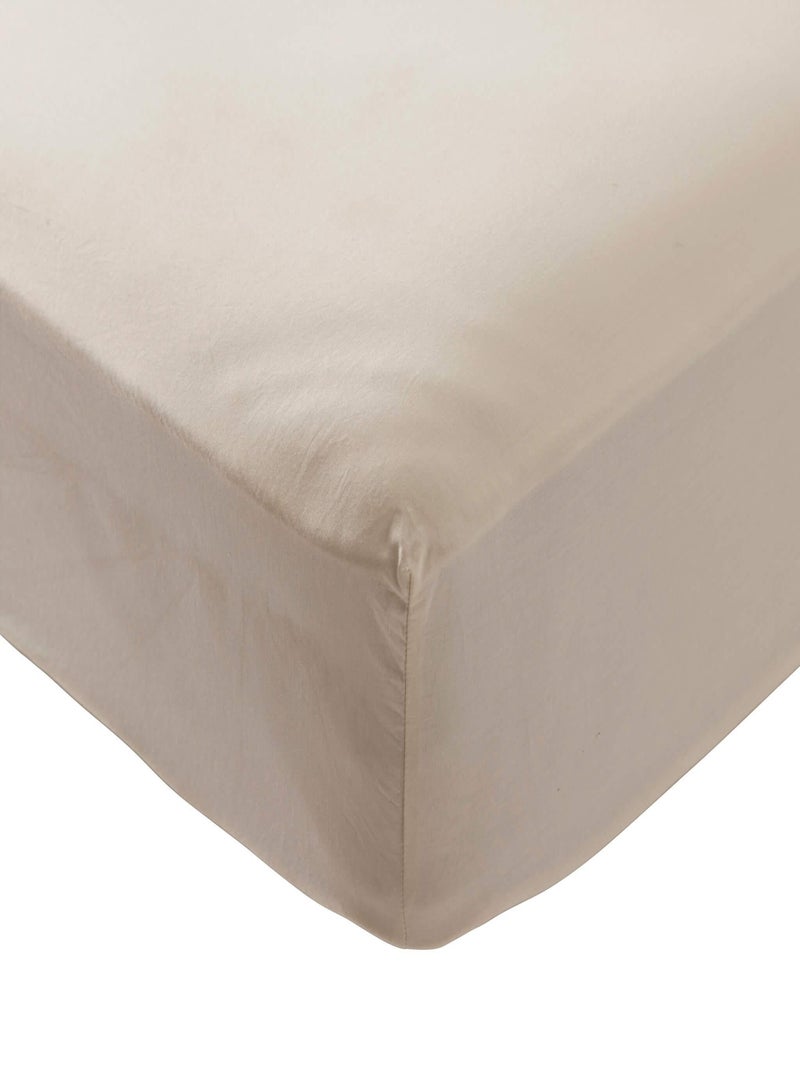 Drap housse coton lavé bonnet 30 cm Beige - Kiabi