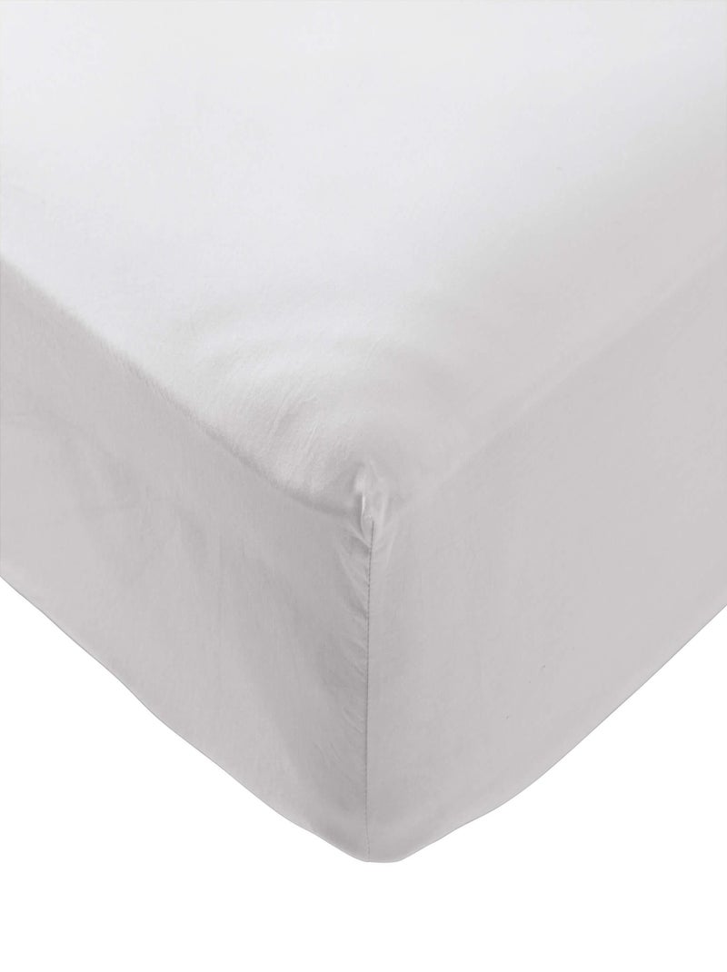 Drap housse coton lavé bonnet 30 cm Blanc - Kiabi