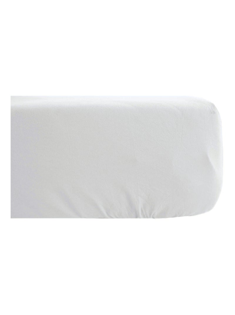 Drap housse coton lavé PALACE Blanc - Kiabi